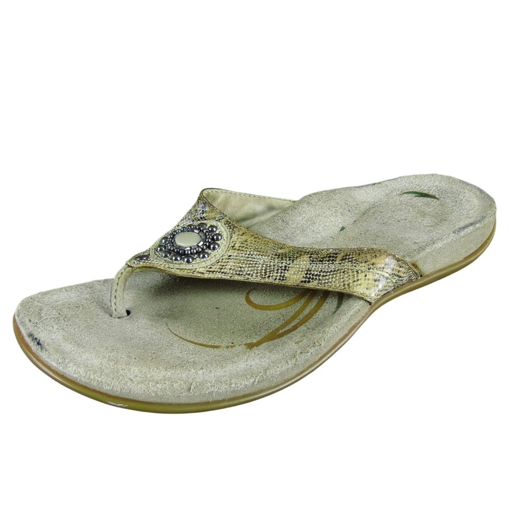 Abeo Women's Brisa Flip Flop Brown Synthetic Sz 8 Narrow Used 2025